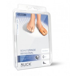 RUCK® DRUCKSCHUTZ anneau de protection auto-adhesif en sillicone ovale/beige 2,5x4,5mm 6 pcs