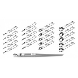 RUCK® INSTRUMENTE porte lames + assortiment de lames de gouge
