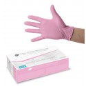 Gants jetables en nitrile rose boite de 100