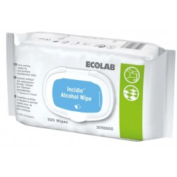 Ecolab Incidin Alcohol Wipes - 100 lingettes